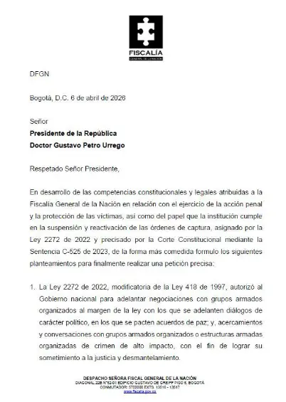 Los 10 argumentos de la Fiscalía para pedir a Petro reactivar orden de captura contra Calarcá