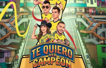 Artistas de música popular colombiana durante grabación de video musical inspirado en la Selección y la cultura futbolera. FOTO: Cortesía