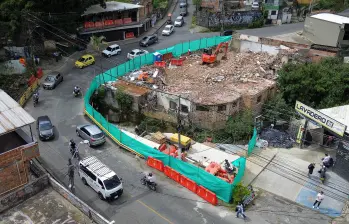 Así avanzan las obras en la zona límite entre Itagüí y Medellín. FOTO: Manuel Saldarriaga 