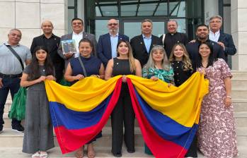 Los miembros de la delegación antioqueña durante su viaje a Europa. FOTO: Cortesía Dirección de Turismo de Antioquia
