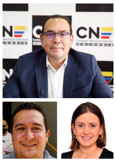 1. César Abreo, magistrado del CNE 2. Alejandro Posada, comité promotor 3. María Camila Villamizar, secretaria Privada. FOTOS cortesia y el colombiano.