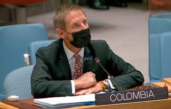 Emilio Archila, consejero presidencial para la Estabilización y la Consolidación, en el Consejo de Seguridad de la ONU. FOTO TOMADA DE TWITTER @EmilioJArchila