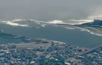 En Japón, las olas han alcanzado hasta 1,3 metros de altura, especialmente en la ciudad de Hanasaki, en Nemuro, y en puertos como Kushiro, Hamanaka y Ako. Imagen, captura de video. 