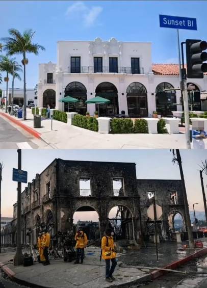 El antes y después en Los Ángeles, California, tras los incendios. FOTO: Tomada de Instagram @Architecturediscuss