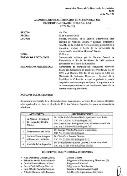 Electrohuila modificó estatutos para atornillar a Nika Cuéllar, hija del mayor financiador del petrismo en Huila, por cuatro 4 más