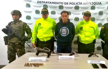 La captura se produjo en el barrio La Calzada del municipio de Sonsón. FOTO: CORTESÍA POLICÍA ANTIOQUIA