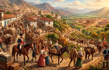 Imagen de referencia del “trasteo” de una capital de Antioquia a otra. FOTO Generada con IA