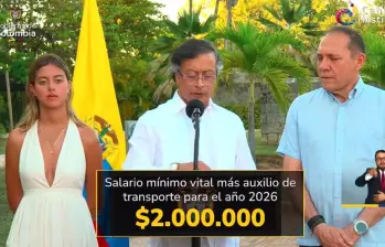 Gustavo Petro, presidente de Colombia; y su ministro del Trabajo, Antonio Sanguino. FOTO: captura de pantalla