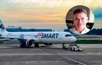 Estuardo Ortiz, CEO de JetSmart, destacó que la aerolínea ya tiene una participación de mercado de 8% en Colombia. FOTO CORTESÍA JETSMART