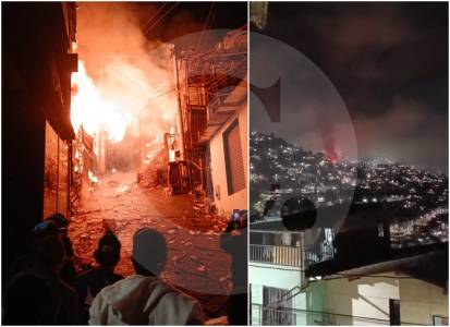 Noche de angustia en Medellín: gran incendio afectó 11 edificios en el barrio Carpinelo