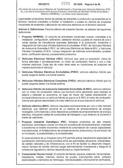 El Ministerio de Comercio expidió el Decreto 0595 de 2026.