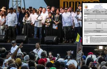 El ‘tarimazo’, fue un evento controversial ocurrido el 21 de junio de 2025, donde el presidente Gustavo Petro compartió escenario con cabecillas de bandas criminales del Valle de Aburrá. FOTO: Julio César Herrera