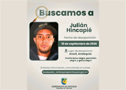Denuncian la desaparición de un comunicador y defensor de derechos humanos en Anorí, Antioquia