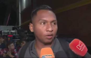 Alfredo Morelos en la zona mixta del estadio Manuel Murillo Toro. FOTO PANTALLAZO TOMADO DE X