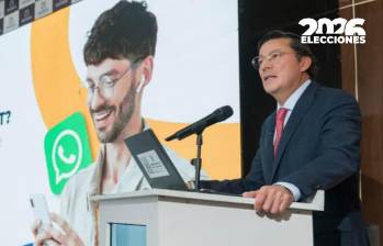 En medio del anuncio de una herramienta digital, el registrador Hernán Penagos dio a conocer el orden en que se revelarán los resultados de los comicios legislativos y de las consultas. Foto: Registraduría.