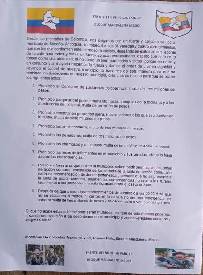 La compleja situación de seguridad en Briceño: entre amenazas e intimidaciones