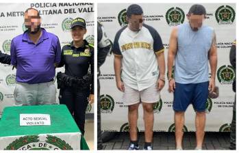 A la izquierda, el colombo-mexicano detenido en Laureles. A la derecha, el dominicano y el estadounidense capturados por la Policía en El Poblado. FOTO: Cortesía