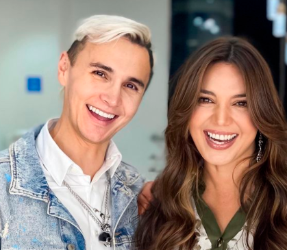 El estilista Mauricio Leal y la actriz y presentadora de televisión Diana Hernandez. Foto tomada de Instagram: @dianaanhernandez