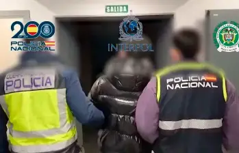 “Mono Gerly” fue detenido en cumplimiento de una Circular Roja de Interpol y se espera que sea deportado a Colombia. FOTO: CORTESÍA POLICÍA DE ESPAÑA.