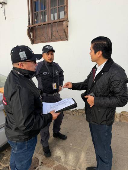 El momento de la captura del alclade de Villa de Leyva. Foto: redes sociales