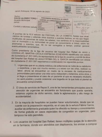 Se vienen las fiestas de Jericó y el hospital no tiene insumos para atender emergencias