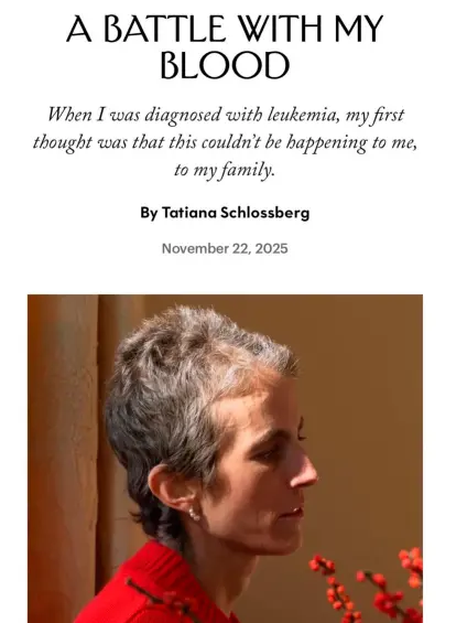 La columna de Tatiana Schlossberg publicada en The New Yorker el pasado 22 de noviembre. FOTO: Tomada de The New Yorker