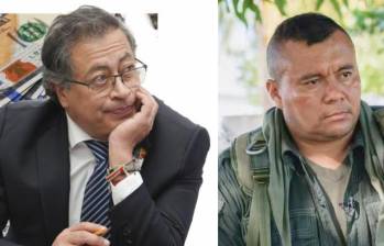 A la izquierda, el presidente Gustavo Petro. A la derecha, alias Calarcá, jefe de las Disidencias. FOTO GETTY e imagen tomada de redes.