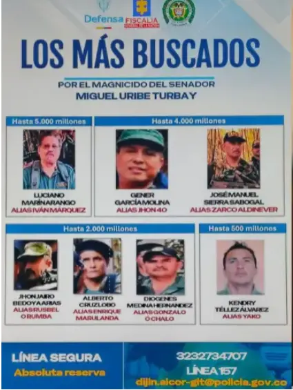 Ordenan capturas contra Iván Márquez y otros miembros de la Segunda Marquetalia por crimen de Miguel Uribe. Foto: Colprensa