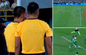 En las imágenes se observa la acción que fue anulada por fuera de lugar. FOTOS PANTALLAZOS DE LA TRANSMISIÓN DE WIN SPORTS+