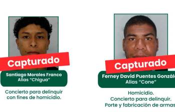 Cayeron dos del cartel de los más buscados por homicidio en Antioquia