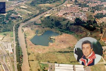 “Medellín necesita un autódromo”, esta fue la idea con la que el ciudadano Hernán Cuartas impulsó desde los años 80 la recuperación de la obra Central Park. En la foto, Hernán Cuartas en el año 1992, acompañado del sector oriente del lote donado por Tulio Ospina. 