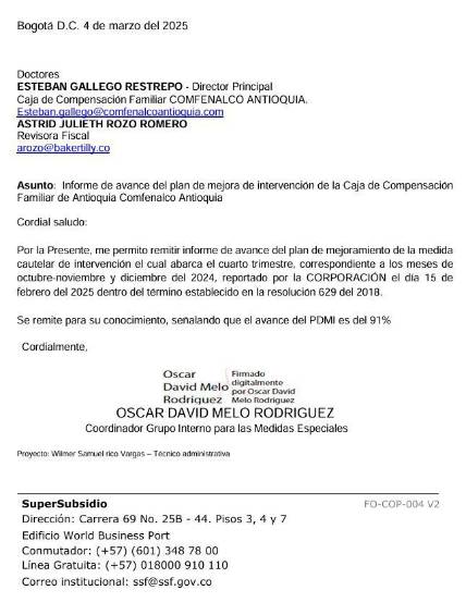 “Hoy Comfenalco Antioquia tiene condiciones financieras y jurídicas para no seguir intervenida”: director de la caja de compensación