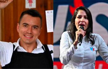 Daniel Noboa y Luisa González hicieron este jueves su último esfuerzo por convencer a los votantes indecisos. FOTOS: AFP