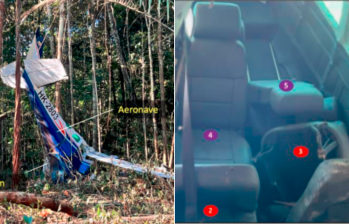 Imagenes del accidente aéreo reportado el pasado 1 de mayo. En él murieron 3 adultos y 4 niños permanecen peridos. FOTO: INFORME