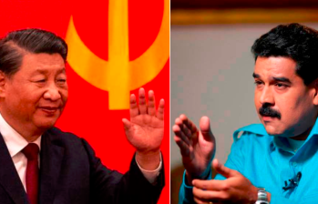 El presidente de China, xi jinping y el de Venezuela, Nicolás Maduro. FOTO: ARCHIVO Y GETTY