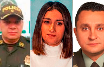De izquierda a derecha: el coronel Carlos Feria, jefe de seguridad de Presidencia; Laura Sarabia, exjefe de gabinete de Laura Sarabia y el Óscar Dávila, exjefe de seguridad anticipativa que se suicidó en junio de este año. FOTO: CORTESÍA. 