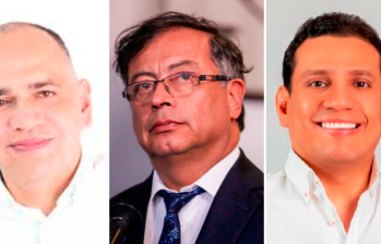 El candidato electo Carlos Pinedo, el presidente Gustavo Petro y el candidato eliminado Jorge Agudelo. FOTO: CORTESÍA