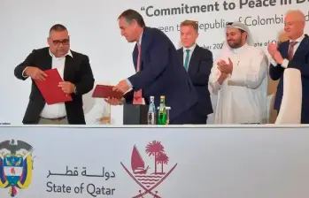 En Doha, Catar, se realizaron dos ciclos de conversaciones con el Clan del Golfo. FOTO: CORTESÍA PRESIDENCIA.