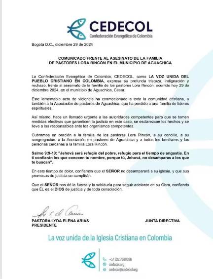 Aumenta a $50 millones la recompensa por información sobre la masacre a familia en Aguachica, Cesar 