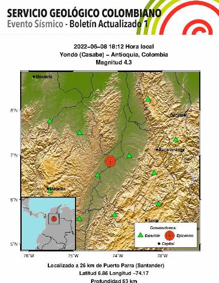 El movimineto tuvo una intensidad de 4.3 en la escala de richter. FOTO CORTESÍA
