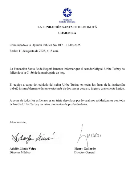 “La violencia que nos carcome arrebató a Miguel Uribe Turbay”: Centro Democrático