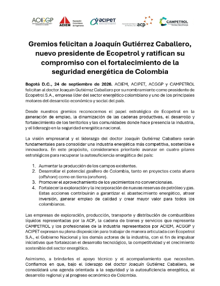 Joaquín Gutiérrez fue elegido como nuevo presidente de Ecopetrol