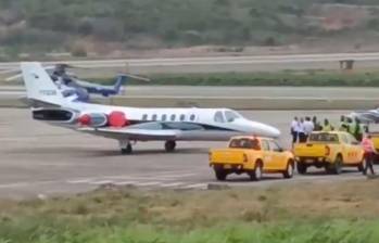 Esta es la aeronave Cessna de matrícula venezolana que aterrizó en Cúcuta. FOTO: CORTESÍA.