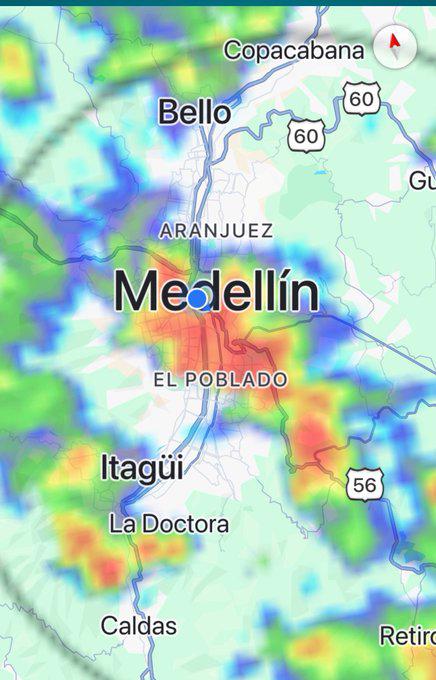 Tormenta eléctrica en Medellín. Foto: DAGRD - Medellín