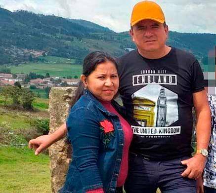 Elizabeth Mendoza y su esposo Marco Tulio Molina, asesinados en su casa, en la zona rural de Chaparral. FOTO: CORTESÍA.