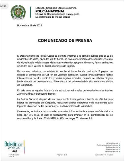 Autoridades investigan presunto secuestro del hijo de Giovanny Ayala y su mánager en la Vía Panamericana: esto se sabe