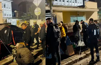 Trabajadores de la Unidad Nacional de Protección instalaron una Asamblea Informativa Permanente en Bogotá para exigir garantías laborales y transparencia en los procesos de vinculación. FOTO CORTESÍA UNP.