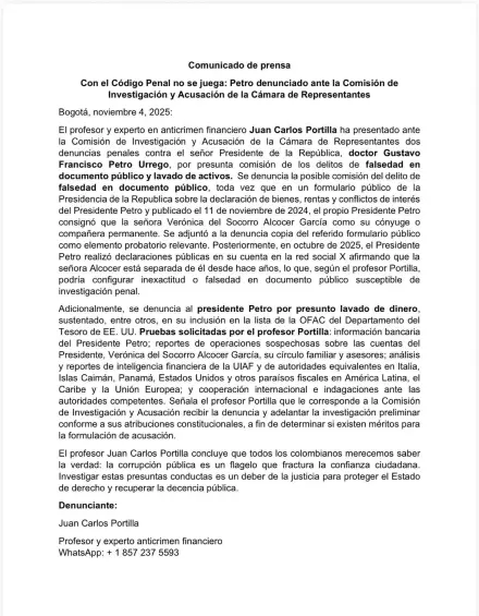 Denuncian a Petro por presunta falsedad en documento: dijo que Verónica Alcocer era su esposa y luego que están separados