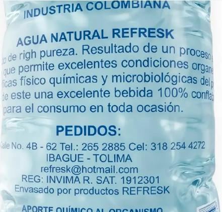 El Invima pidió no comprar ni consumir el agua “REFRESK” por usar un registro sanitario falso. FOTO tomada de Invima