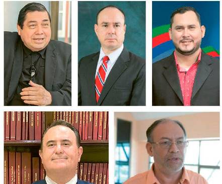 Guillermo Osorno, Walter Espinoza, Gerson Gutiérrez, Marcelo Montiel y Mauricio Orúe son, en su orden, los cinco candidatos opositores a Daniel Ortega en las elecciones del domingo. FOTOS Cortesia